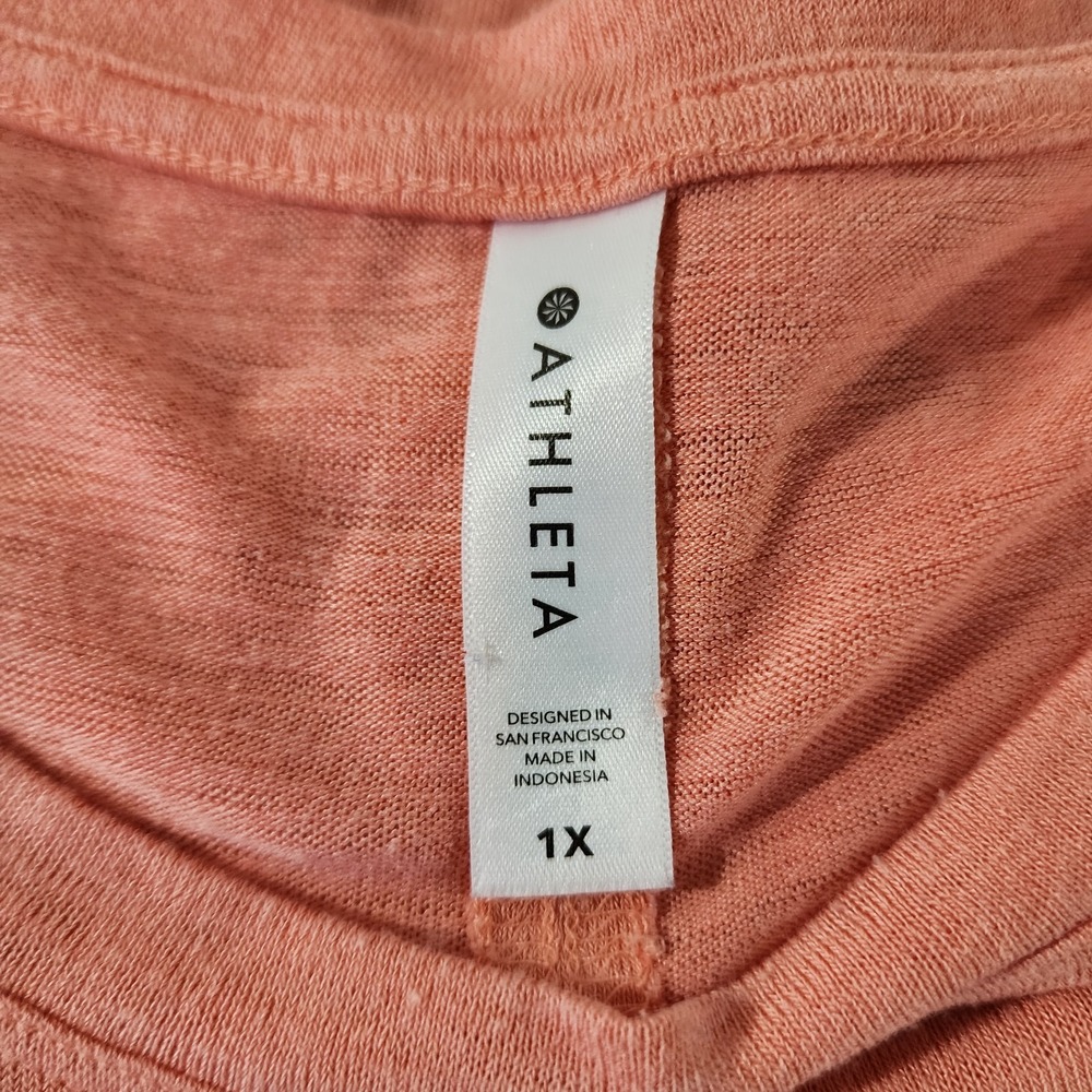 Athleta Top Womens 1X Pink Release Tee Slouchy Resort wear Beachy Coastal Travel - Picture 3 of 7